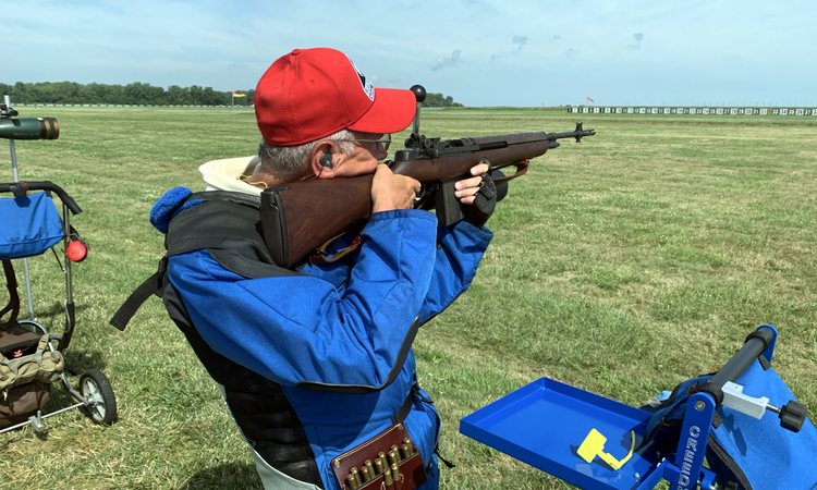 Black Coyote teammate Dan firing a service rifle at Camp Perry