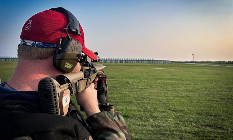Black Coyote teammate Justin firing a National Match AR-15 at Camp Perry