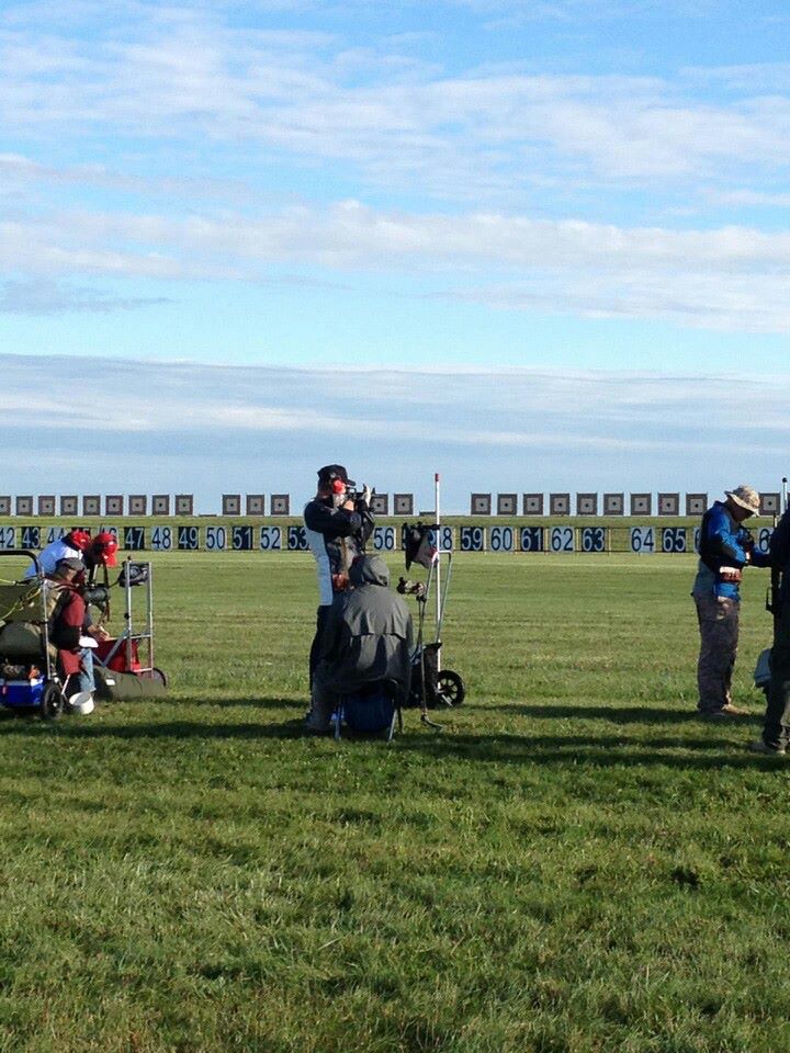 Competitor firing a service rifle from the standing position